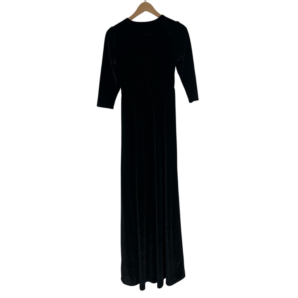 NWT Baltic Born Sofia Solid Velvet Maxi Dress Black Formal Empire Waist Size S - Picture 4 of 7